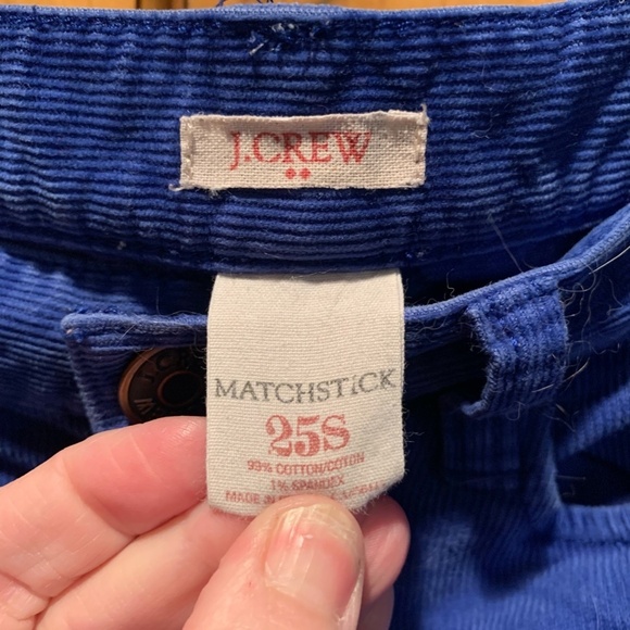 J. Crew Factory Matchstick Corduroy Pants in Blue Size 25S - Picture 4 of 5